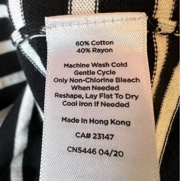 TALBOTS Stripe Knit Sleeveless Sweater in Black & White Size Small Petite - Picture 8 of 9